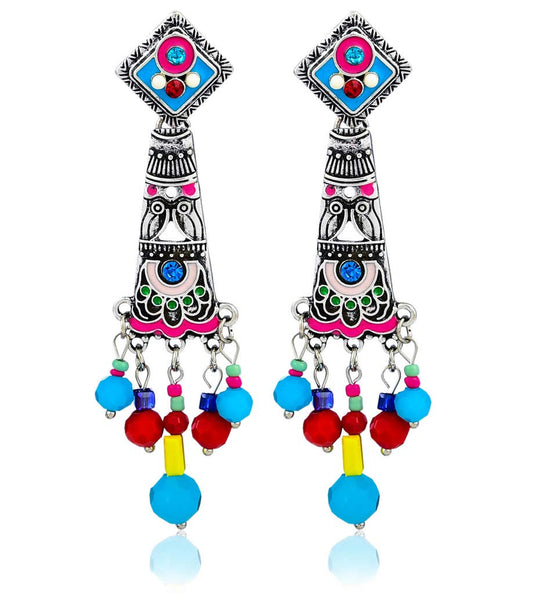 Yellow Chimes designer drop earrings - complement ethnic outfits