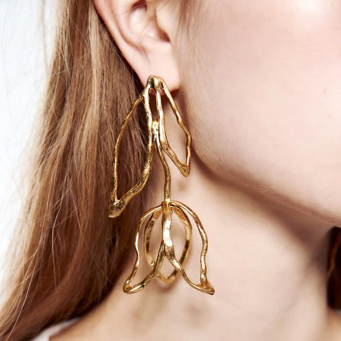 Yellow Chimes gold earrings - beautiful gift for birthdays