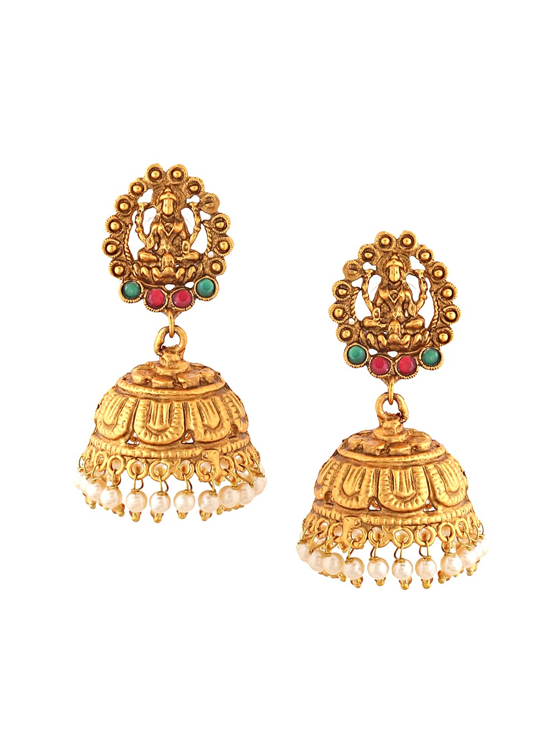 Yellow Chimes Traditional Jhumka Earrings - Ethnic Dress Accessory