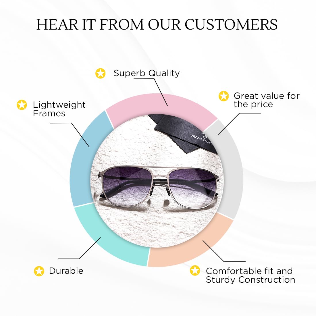 Yellow Chimes black sunglasses - stylish for beach outings