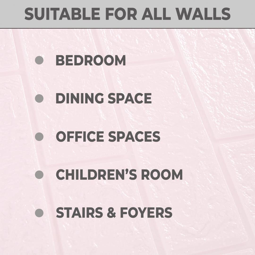 Kuber Industries Foam Brick Pattern 3D Wallpaper for Walls|Soft PE Foam|Easy to Peel, Stick & Remove DIY Wallpaper|Suitable on All Walls|Set of 5 Sheets, 70 cm X 77 cm (Pack of 1)