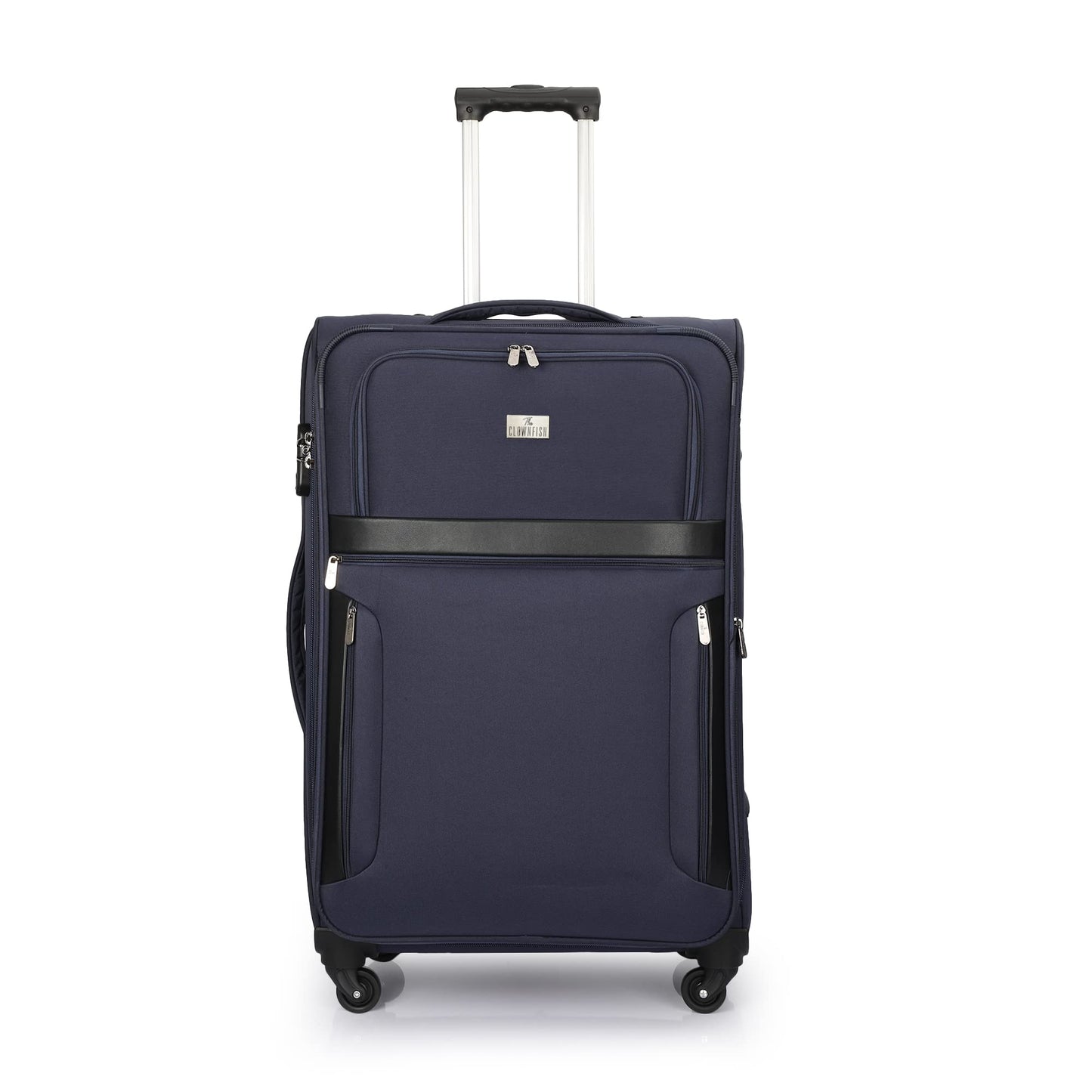 Softsided Suitcase - Combination Lock, 4 Wheels, Laptop Compartment | Small Size 56 cm | Navy Blue