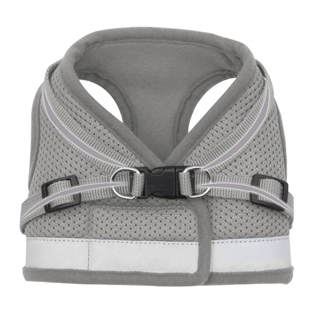 Kuber Industries Dog Chest Harness with Nylon Leash I No Pull, Soft Padded and Breathable Dog Vest I Adjustable, Reflective I Easy Control Dog Chest Belt I (XS, Grey)