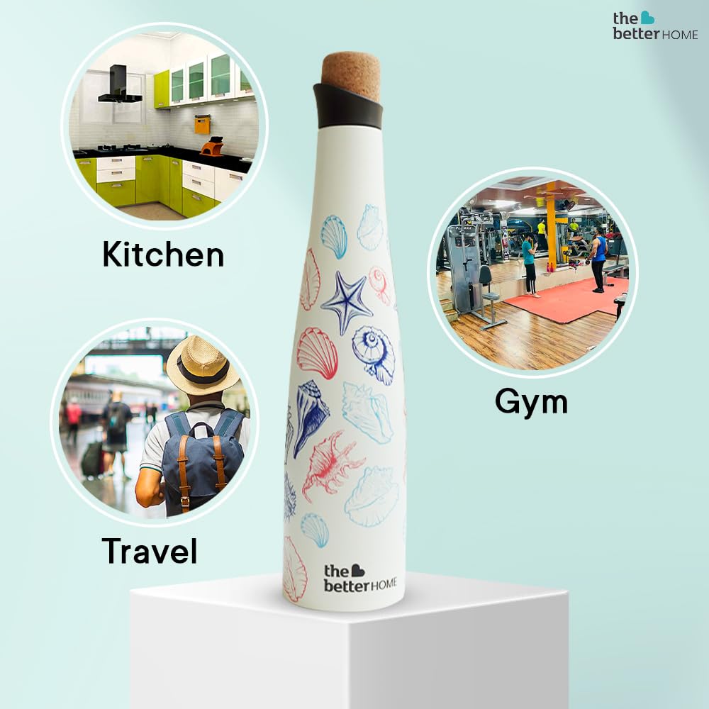 Insulated Stainless Steel Water Bottle - Airtight, Leak Proof | 750ml | Multicolour Deep Sea Design