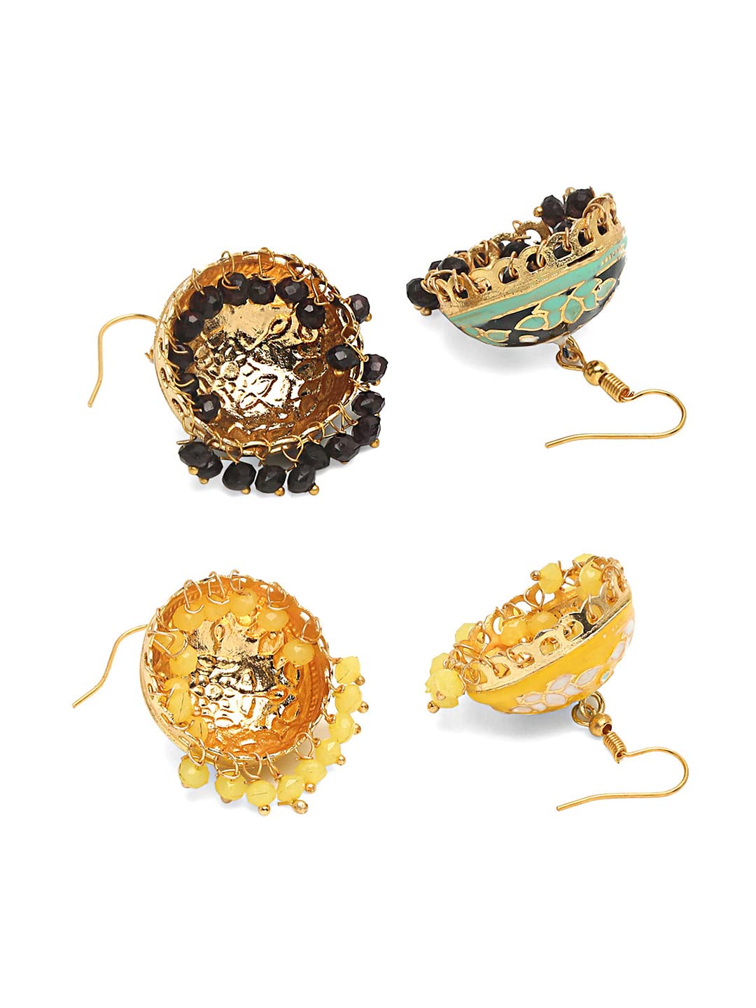 Yellow Chimes Meenakari Jumka Earrings - Everyday fashion