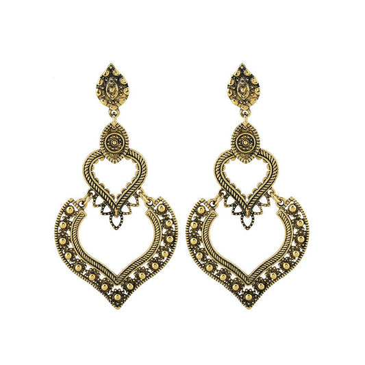Yellow Chimes oxidized chandelier earrings - lightweight jewelry
