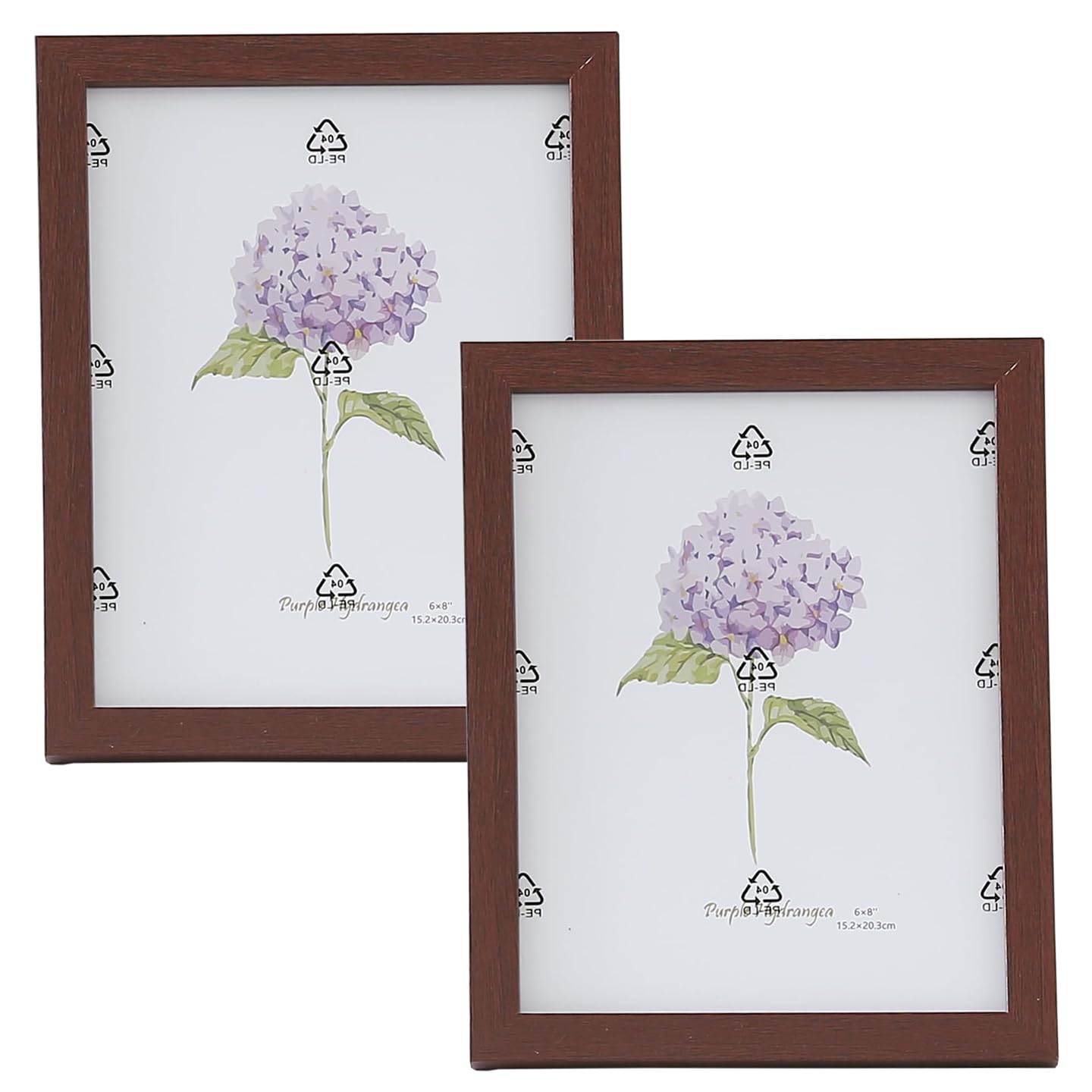 Pack of 2: Photo Frames - Horizontal & Vertical Use, Crystal Clear Glass | 16.7x21.8CM | Brown