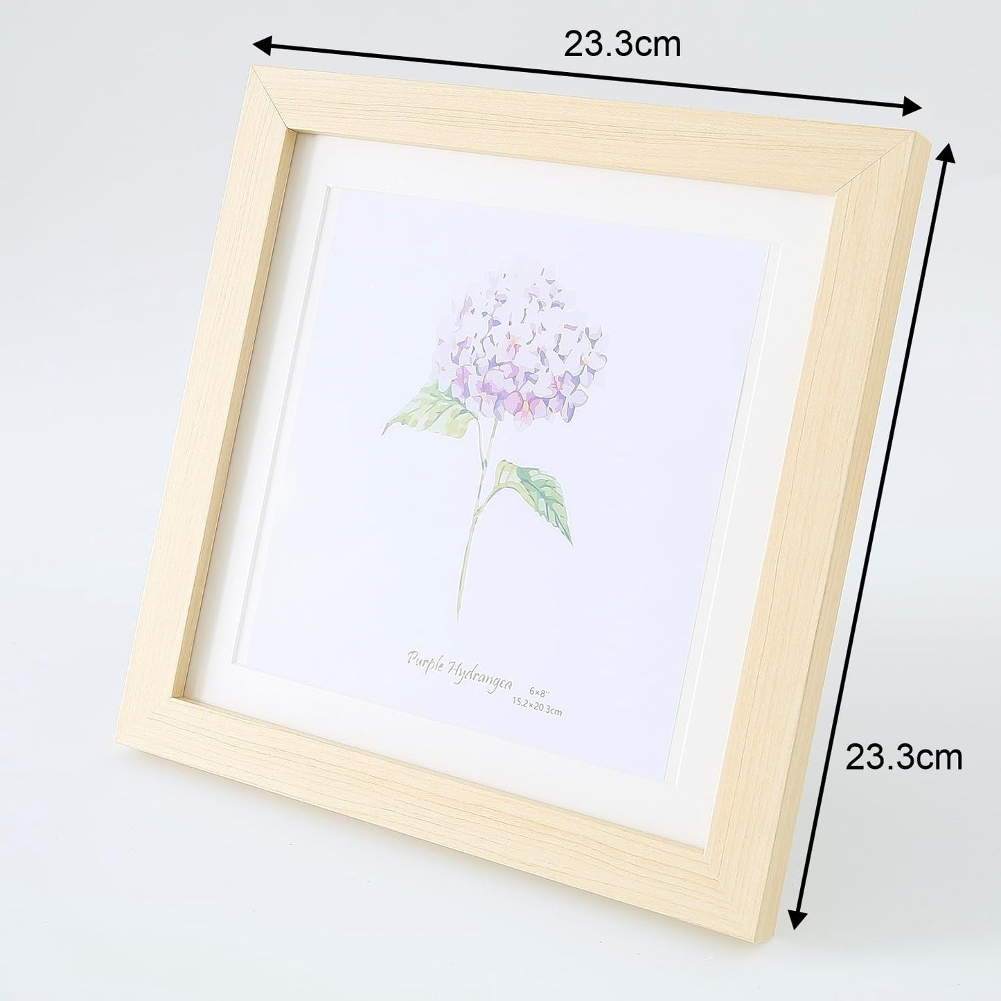 Photo Frame for Home Décor - Crystal Clear Glass, Horizontal & Vertical | 23.3x23.3CM | Natural Finish