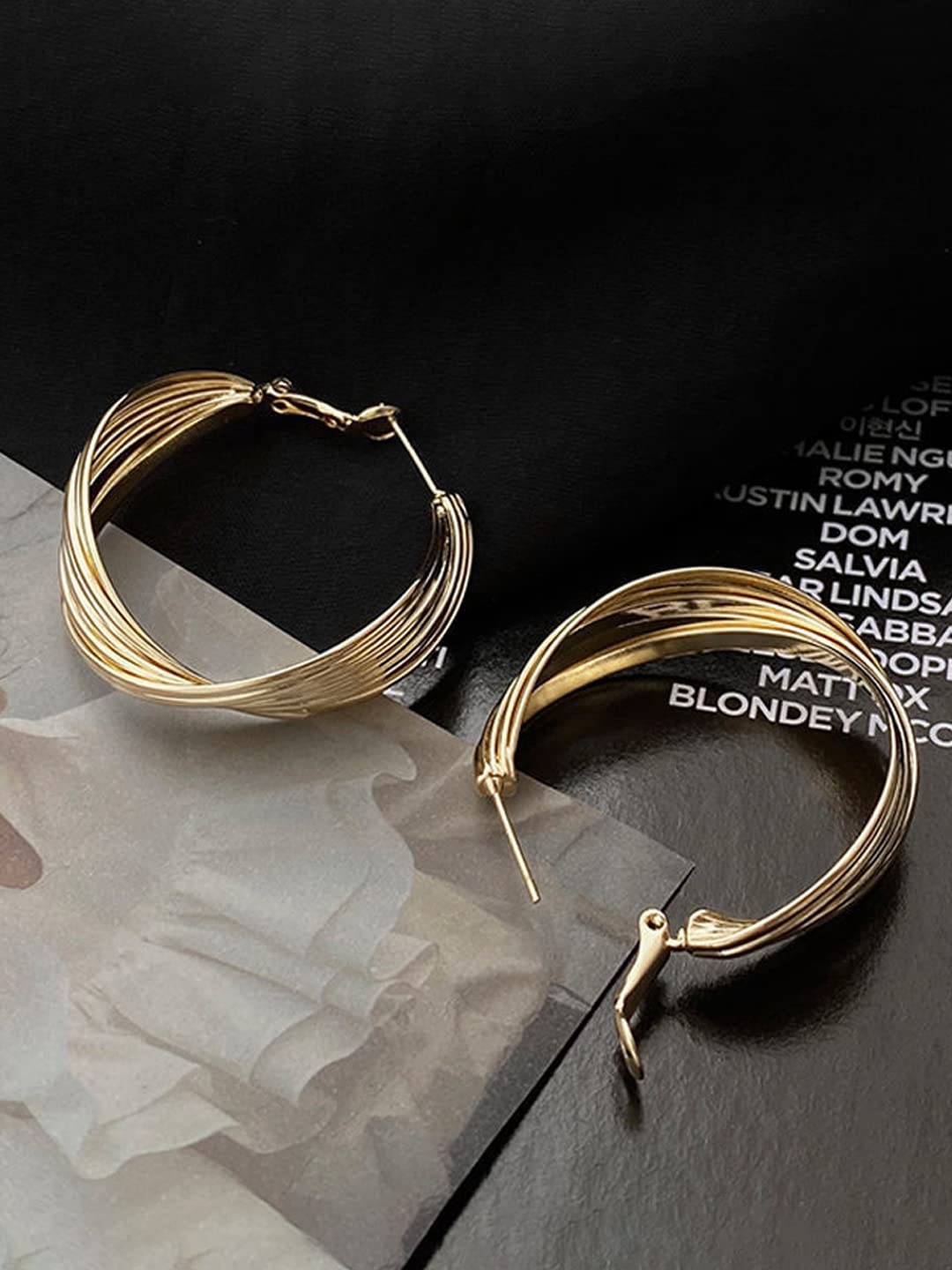 Yellow Chimes Layered Hoop Earrings - Birthday Gift