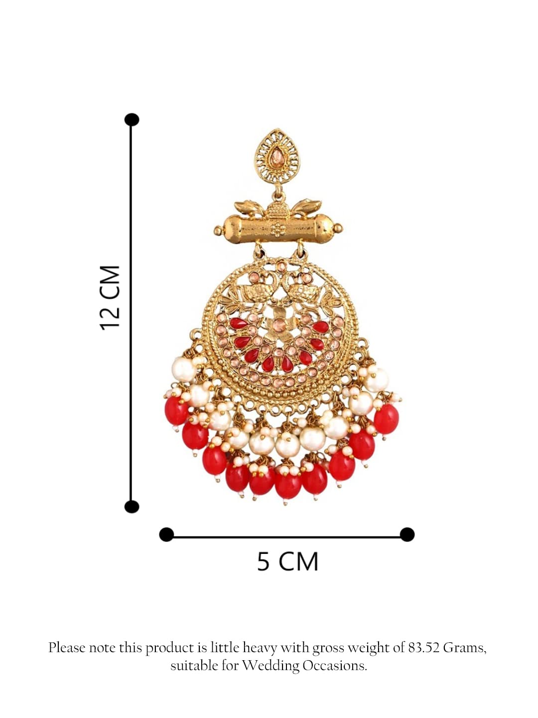 Yellow Chimes Women's Kundan Earrings - Ideal for festive occasions