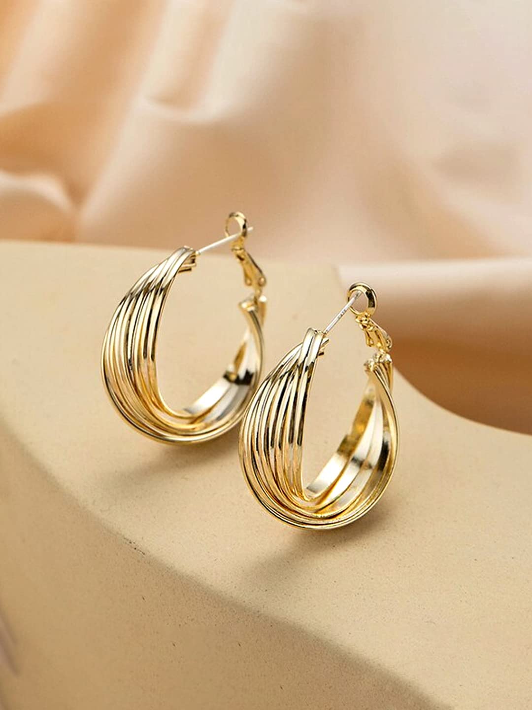 Yellow Chimes twisted hoop earrings - perfect for parties
