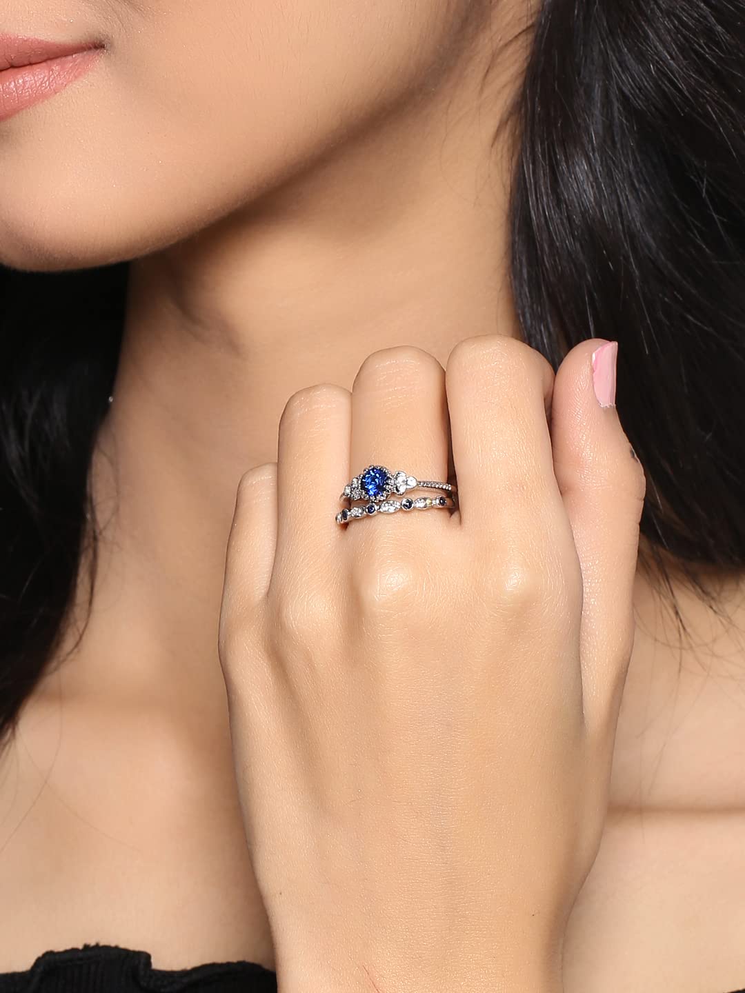 Unwind rhodium plated ring - Anniversary gift for wife