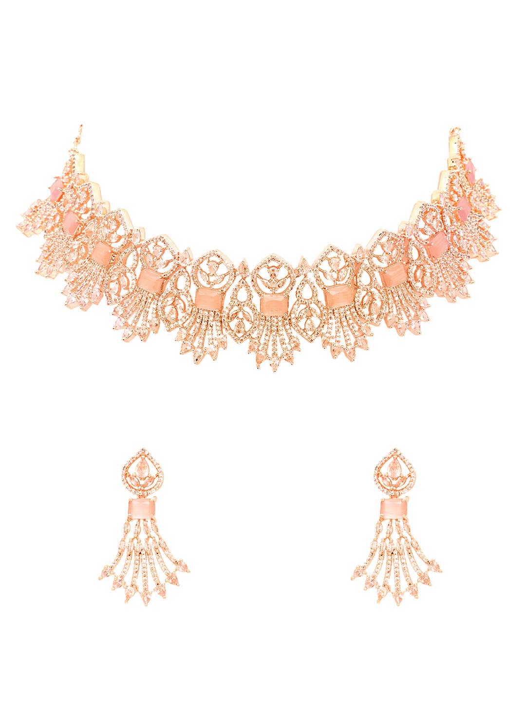 Yellow Chimes American Diamond Jewelry Set - Gorgeous birthday gift
