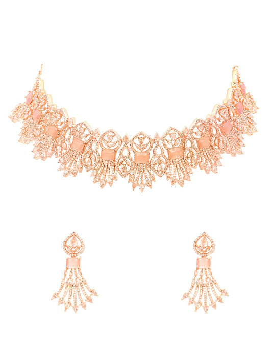 Yellow Chimes American Diamond Jewelry Set - Gorgeous birthday gift