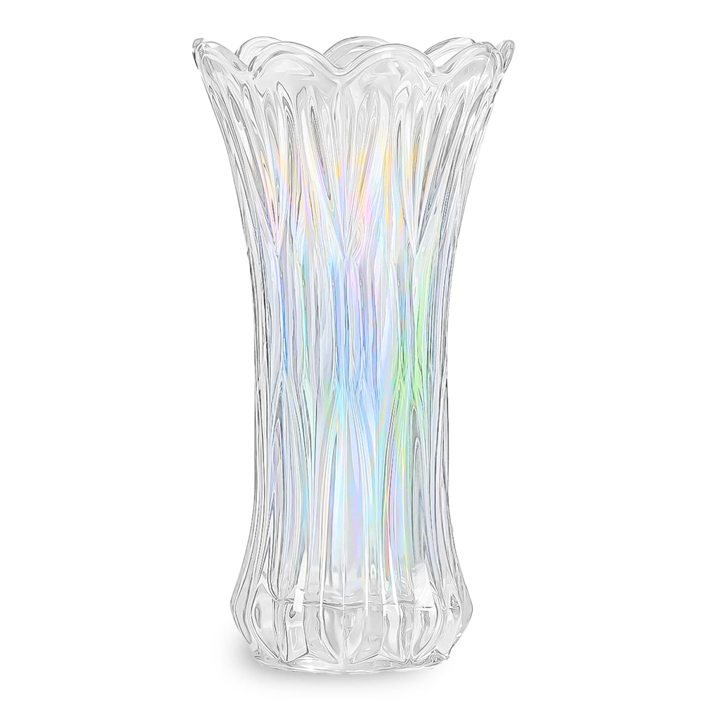 Ekhasa 100% Crystal Glass Vase Flower Pot for Home Decoration | Center Table Decorative Items | Thickened Transparent Glass Vase for Flowers. Bookshelf, Dinner Table, Office Desk & Premium Gift