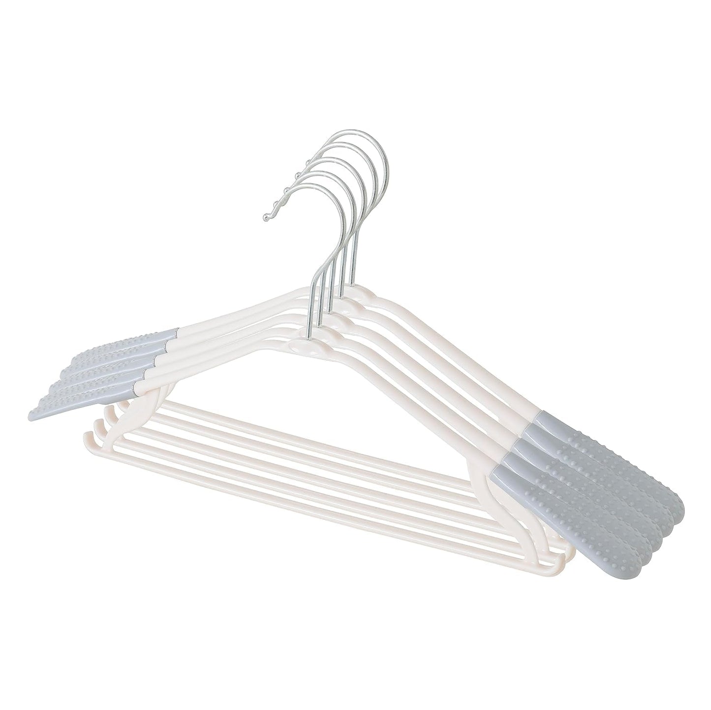 Kuber IndustriesPP Cloth Hanger Set of 15 with Zinc Plated Steel Hook (Grey)