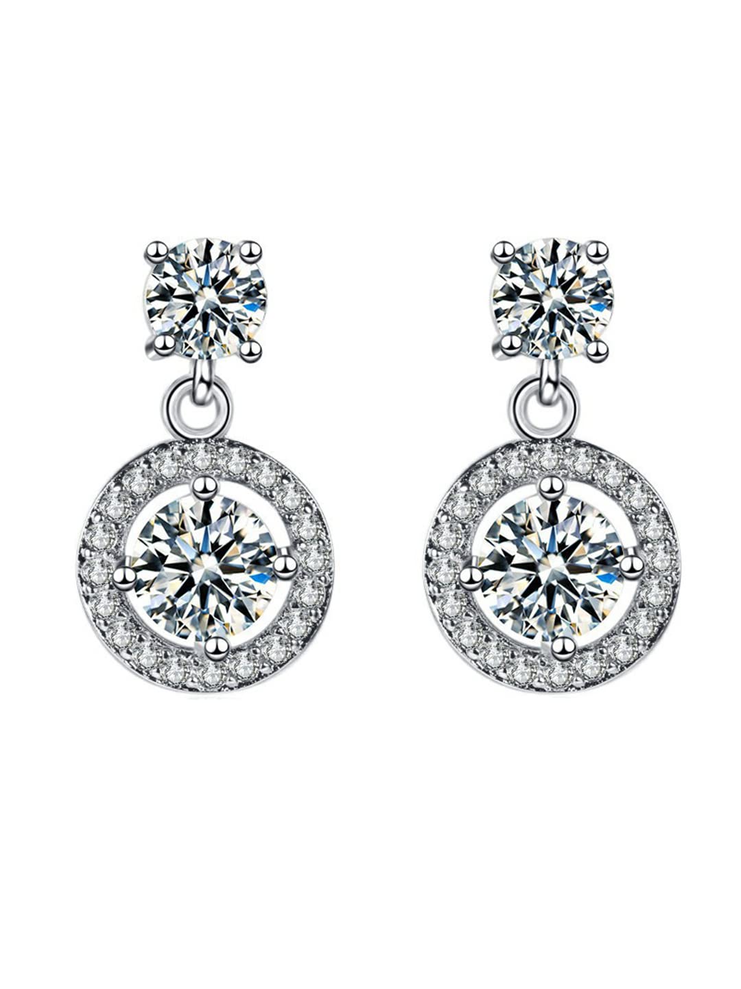 Yellow Chimes White Crystal Earrings - Anniversary Surprise