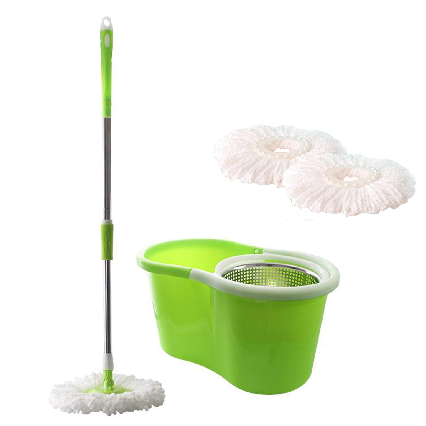 Kuber Industries 360 Degree Spin Mop with Basket and Steel Spinner (CTKTC1812)