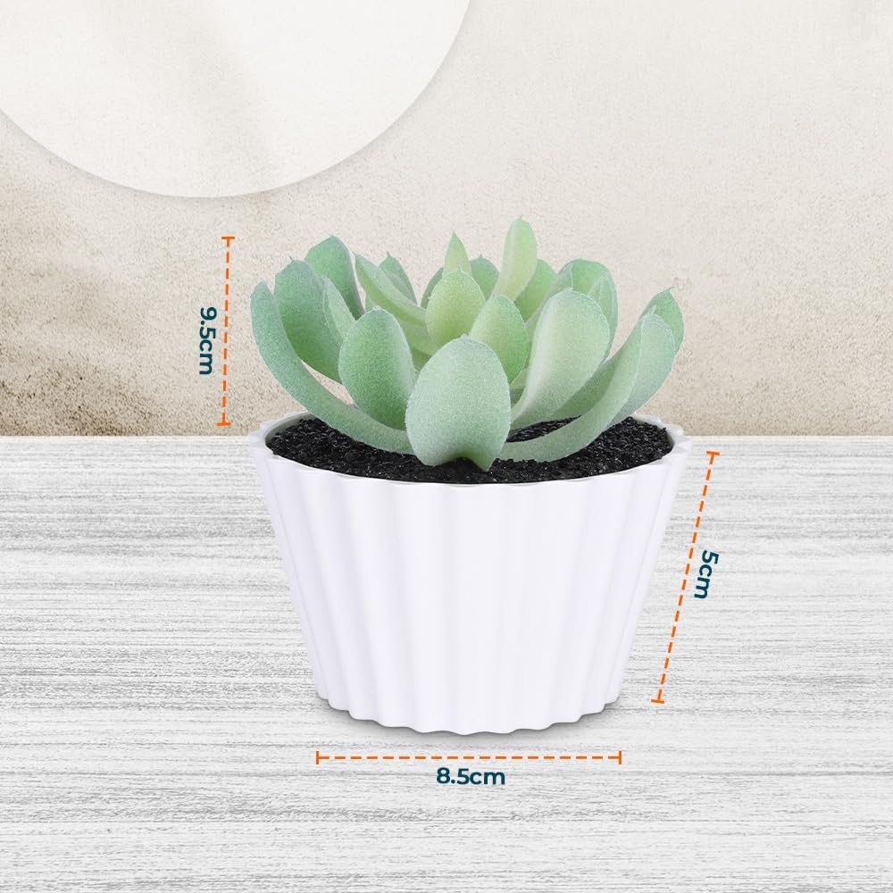 Pack of 3: Artificial Plants for Home Décor - Natural Looking Fake Indoor Plants | Includes Pots | Green