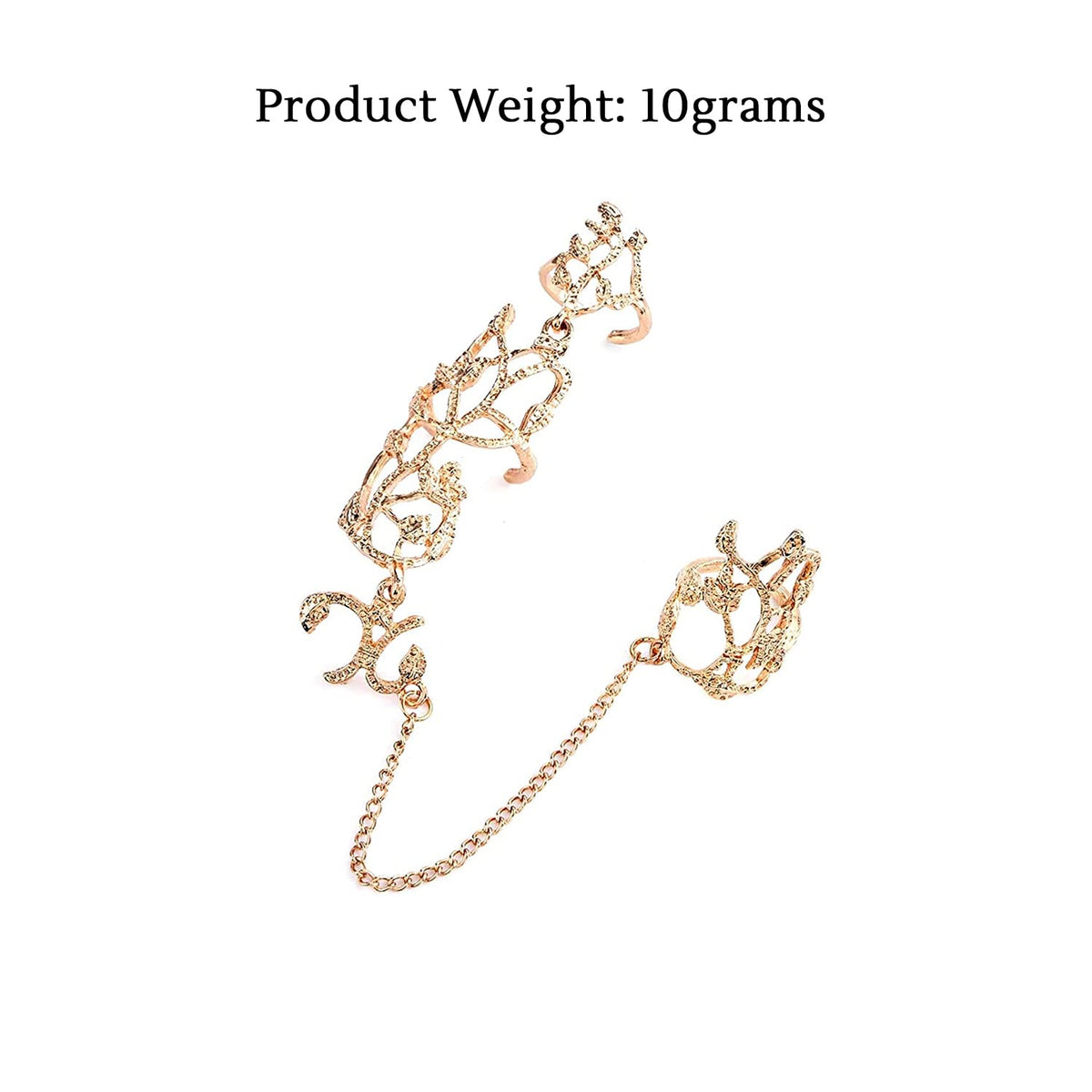 Yellow Chimes Rings - Multi Stack Gold Tone with Glitter Design | Perfect Gift for Women | Size: 7 | Gold