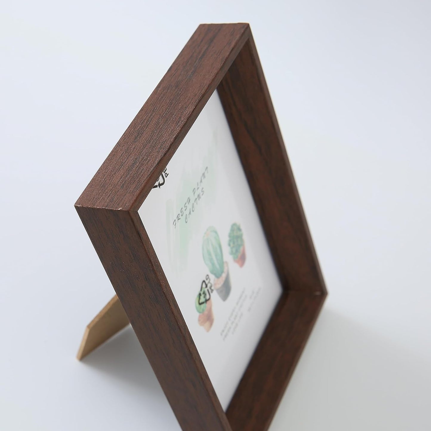 Pack of 4: Photo Frames - Horizontal & Vertical, Crystal Clear Glass | 11.6x16.7CM | Brown | Perfect for Home & Office