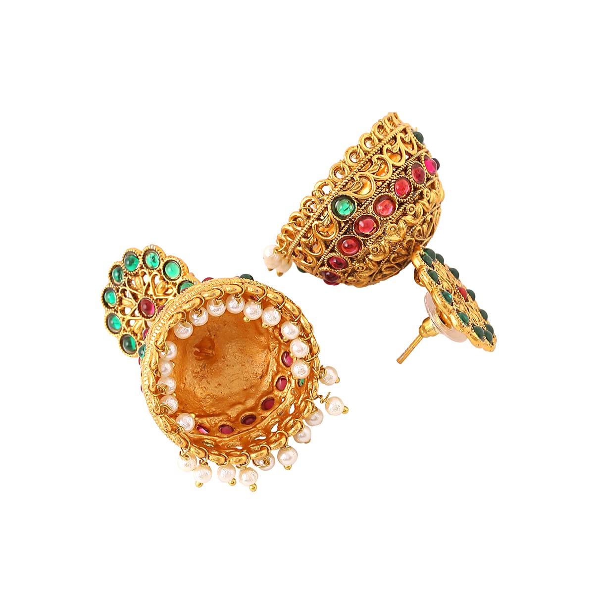 Gold Toned Jhumka Earrings - Wedding accessories