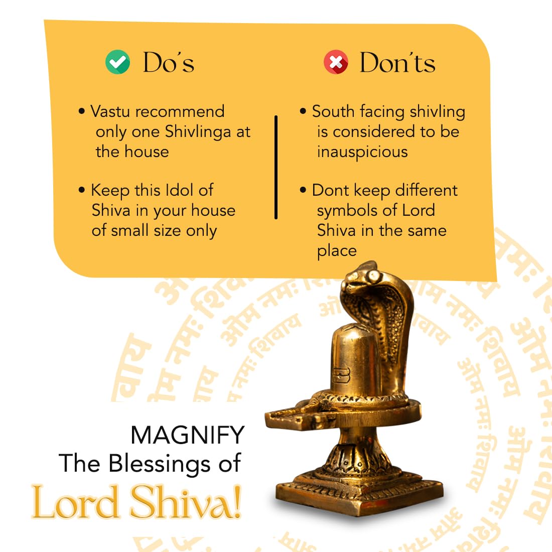 100% Pure Brass Shivling for Home Puja | Traditional Religious Idol | 8 cm | Polished Gold Finish