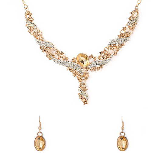 Yellow Chimes elegant necklace and earrings - ideal for celebrations