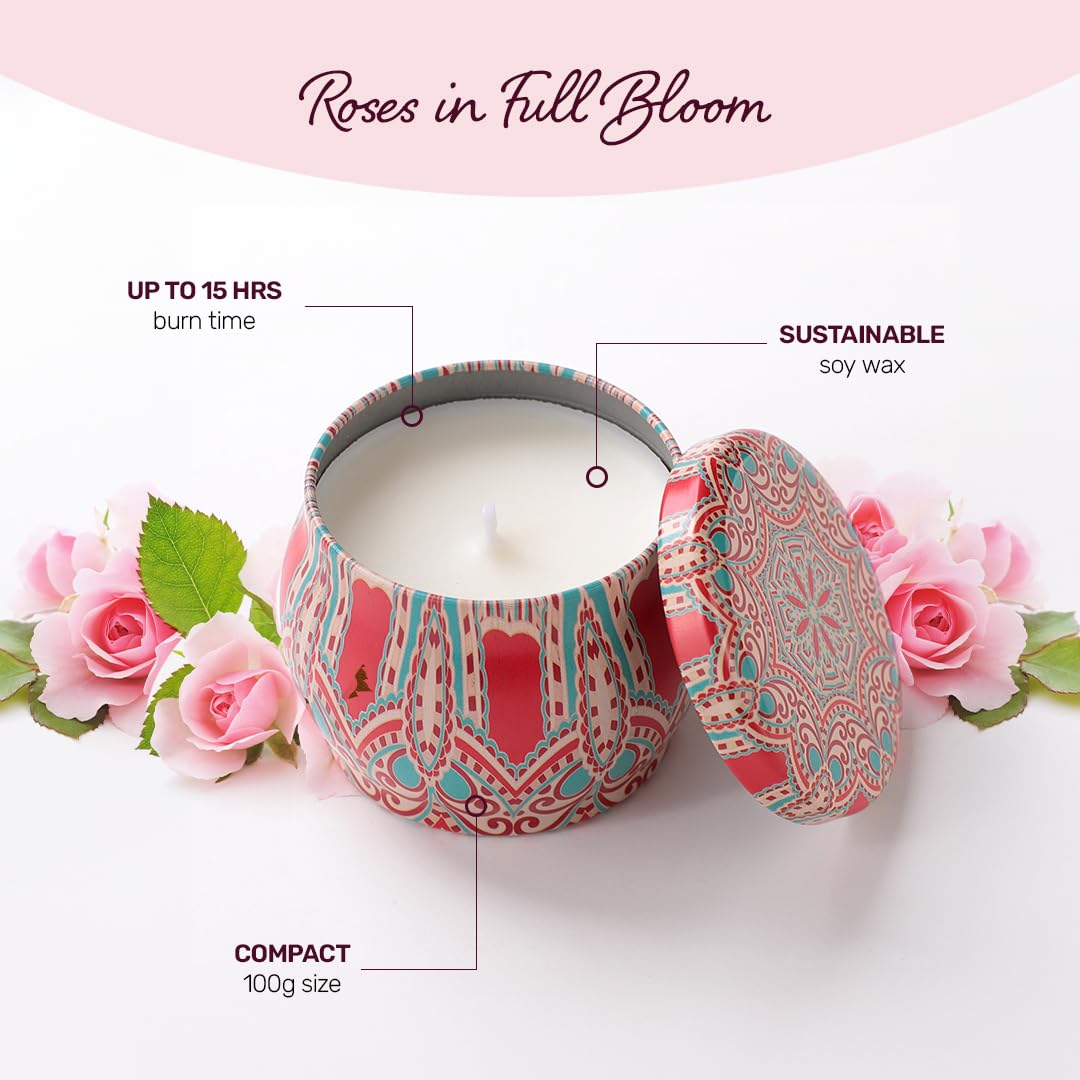 Andme Scented Candles for Home. Diwali Decoration Items for Home Decor, Gift Items, Birthday Gift, Rose Fragrance(120 GMS)