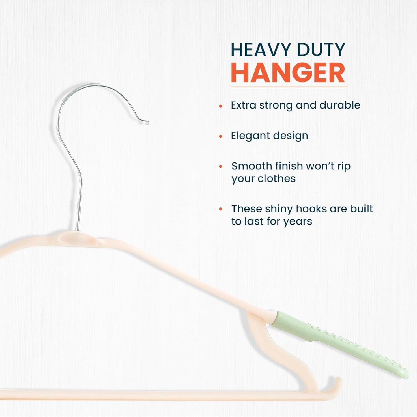 Kuber IndustriesPP Cloth Hanger Set of 30 with Zinc Plated Steel Hook (Green)