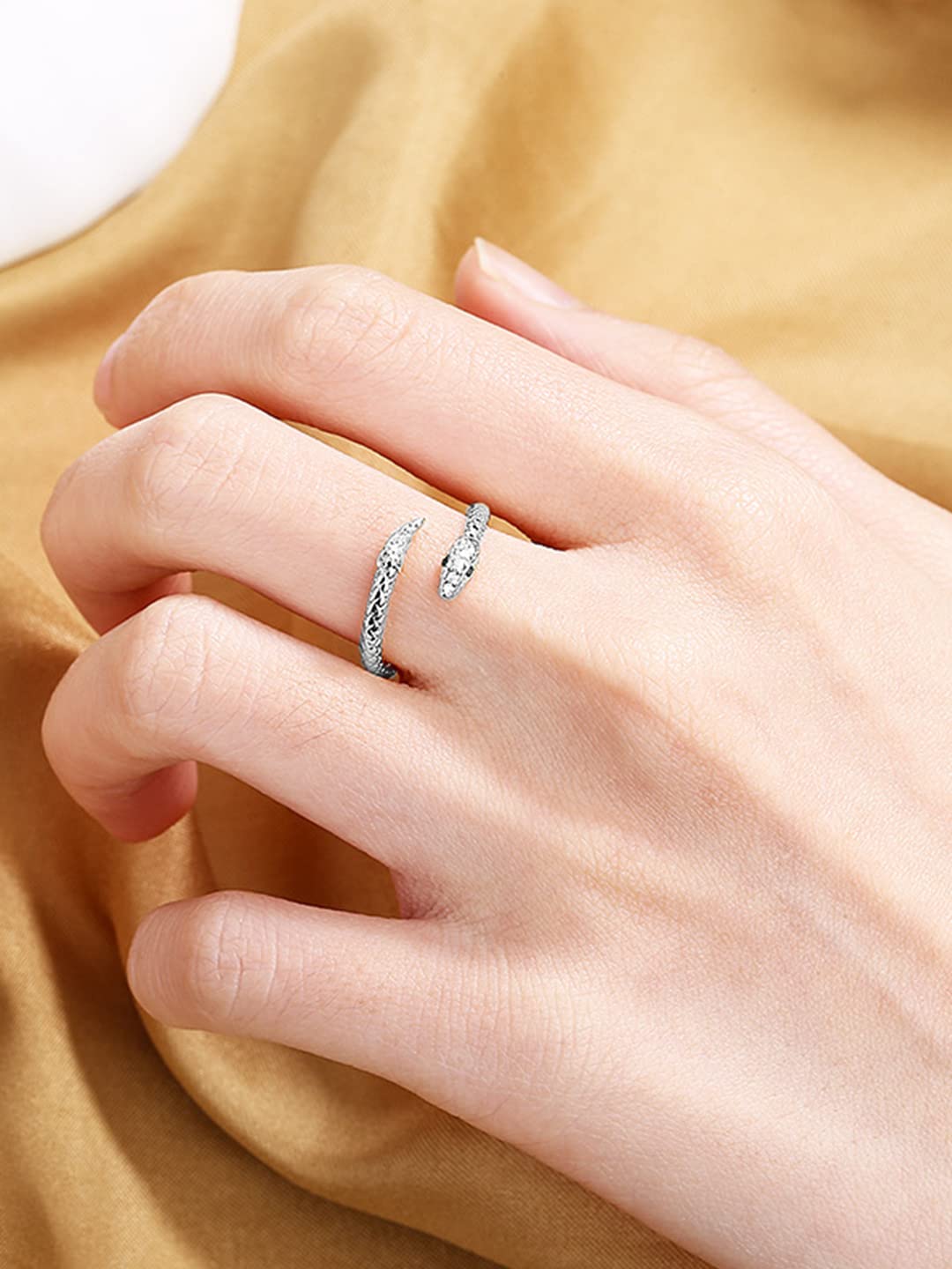 Yellow Chimes Snake Ring - Anniversary Gift Option