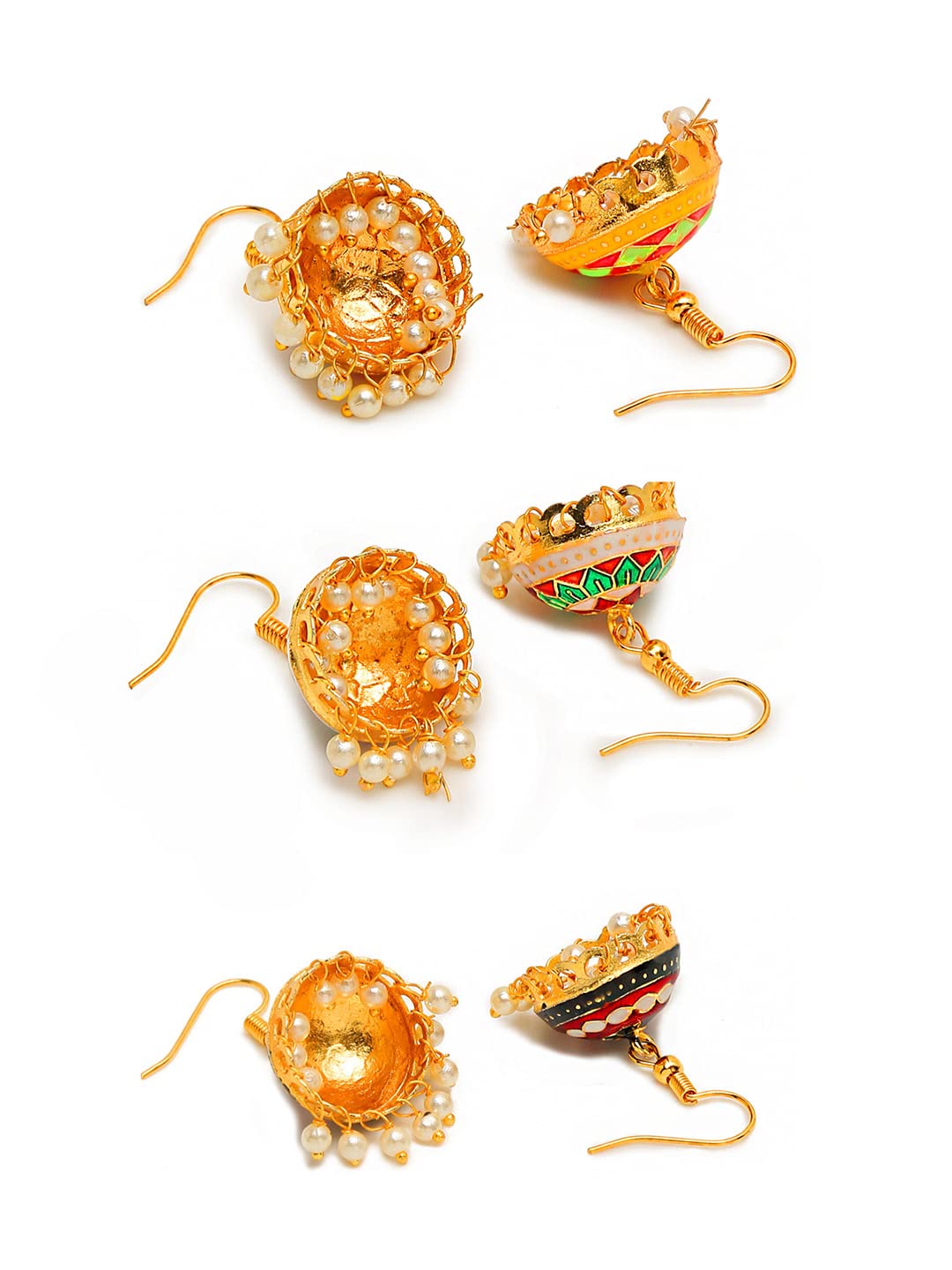 Yellow Chimes brass jumka earrings - lightweight and stylish