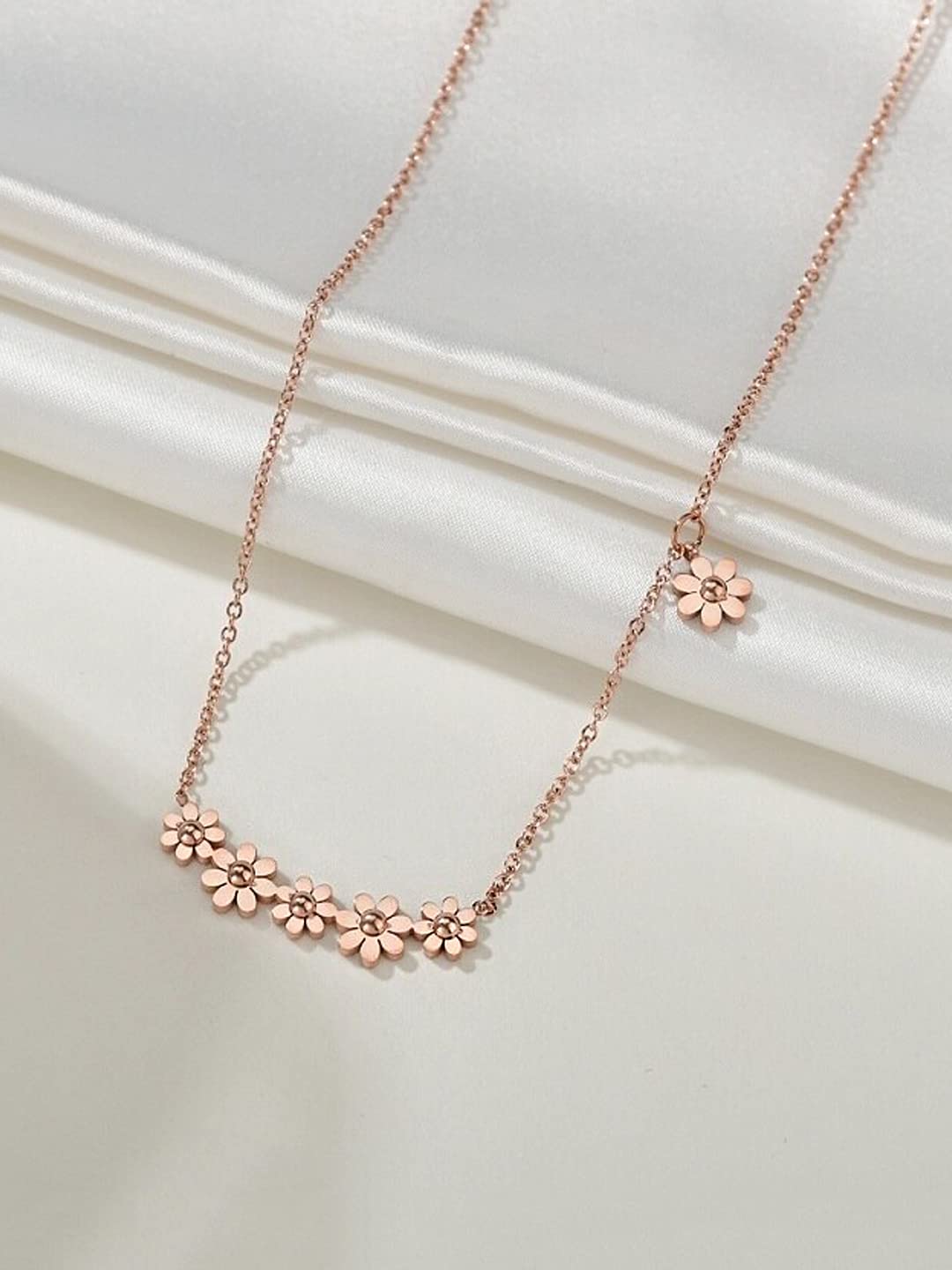 Yellow Chimes rose gold pendant necklace - Perfect for formal events