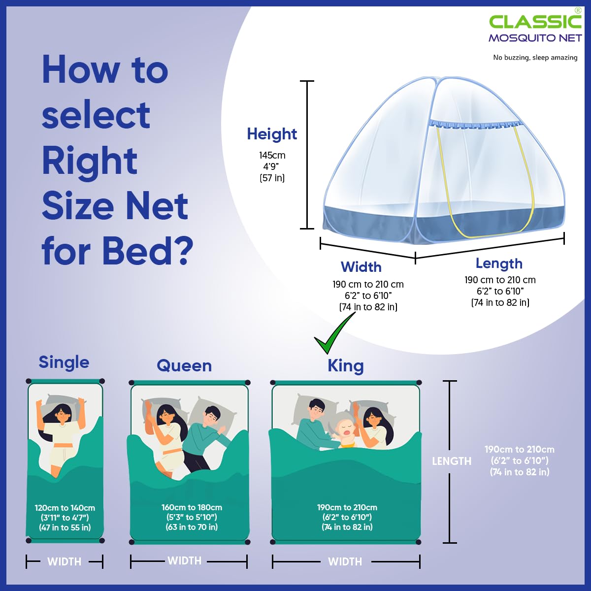 Classic Mosquito Net - easy to fold and carry