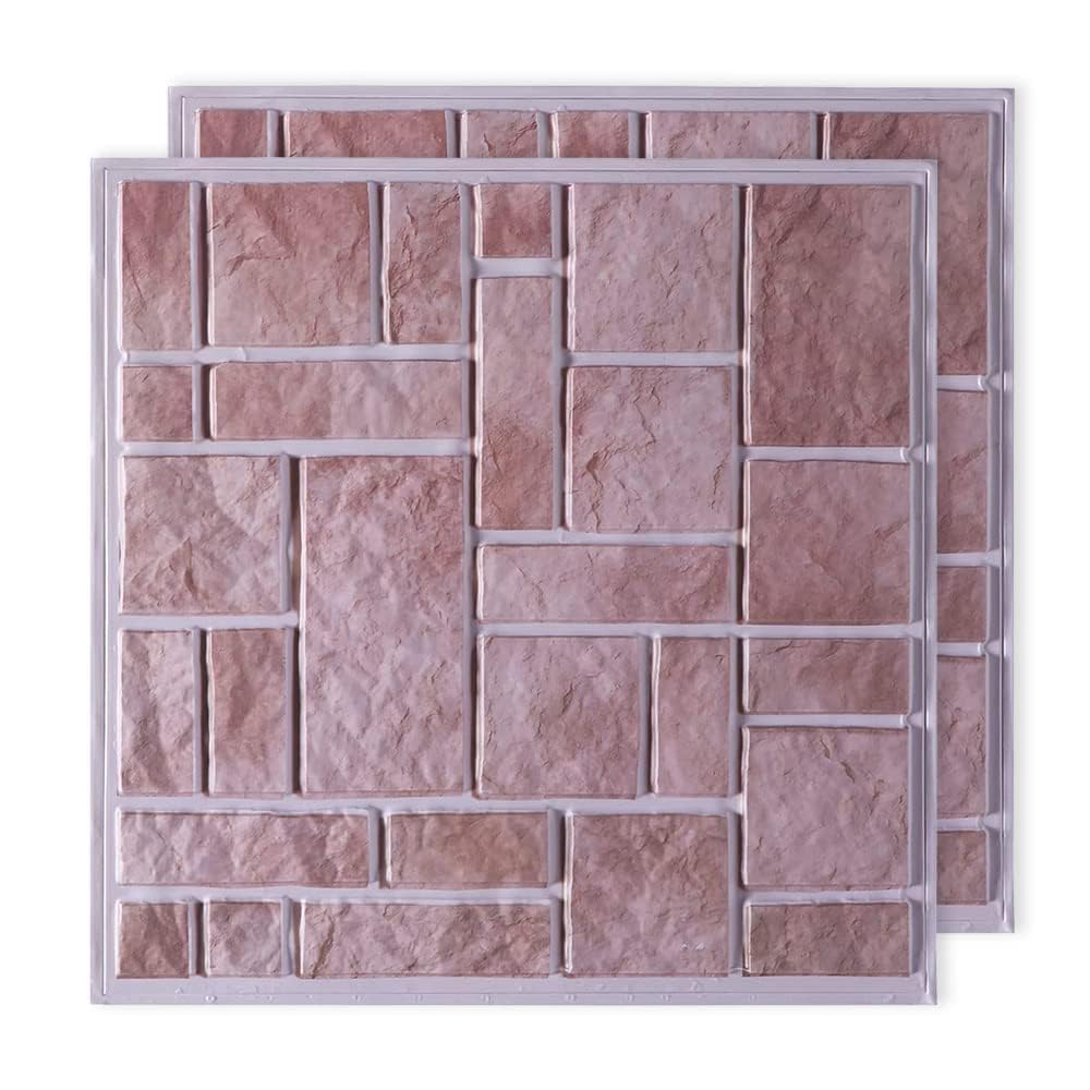 Homestic PVC 3D Wallpaper for Walls|Brick Pattern & Self Adhesive Peel Wall Stickers|Easy to Peel, Stick & Remove DIY Wallpaper|Suitable on All Walls|Pack of 2 Sheets,30 cm X 30 cm