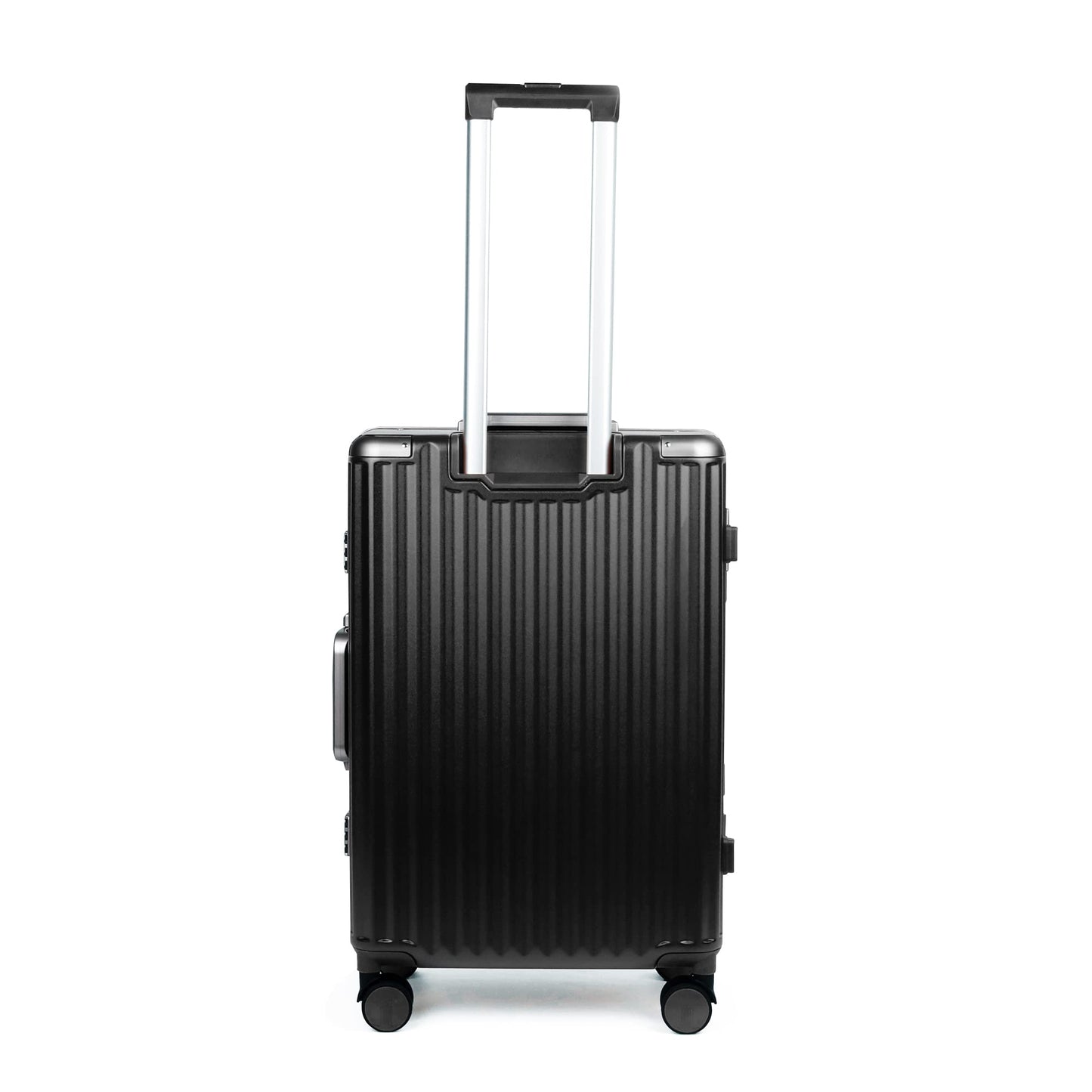 Small Polycarbonate Hard Case Suitcase - 8 Wheels, Double TSA Locks | 57 cm | Sooty Black