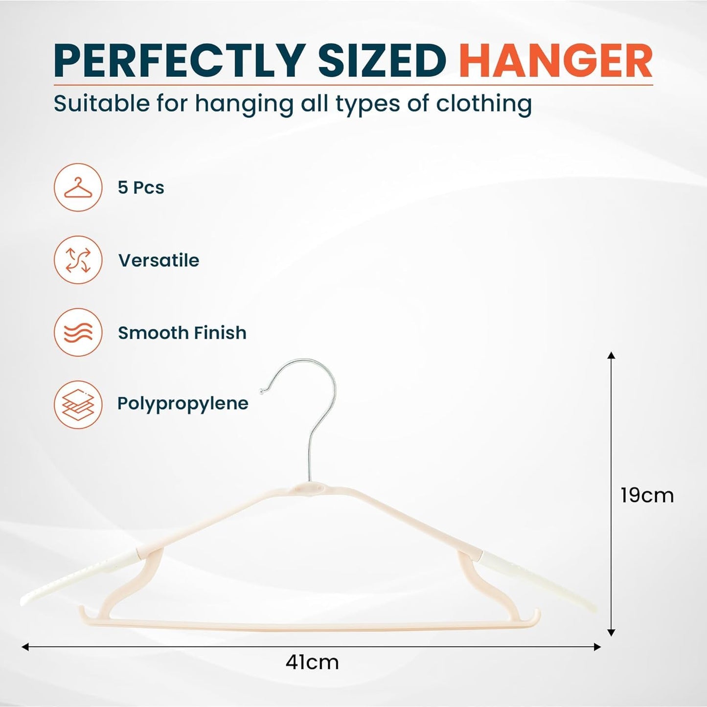 Set of 25: Cloth Hangers with Zinc Plated Steel Hooks | Durable & Convenient | White | Perfect for Organizing