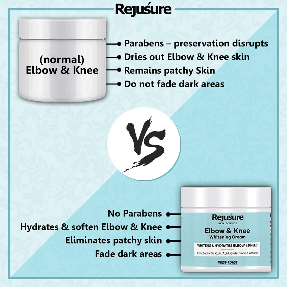 Rejusure Elbow & Knee Lightening Cream - Travel essential