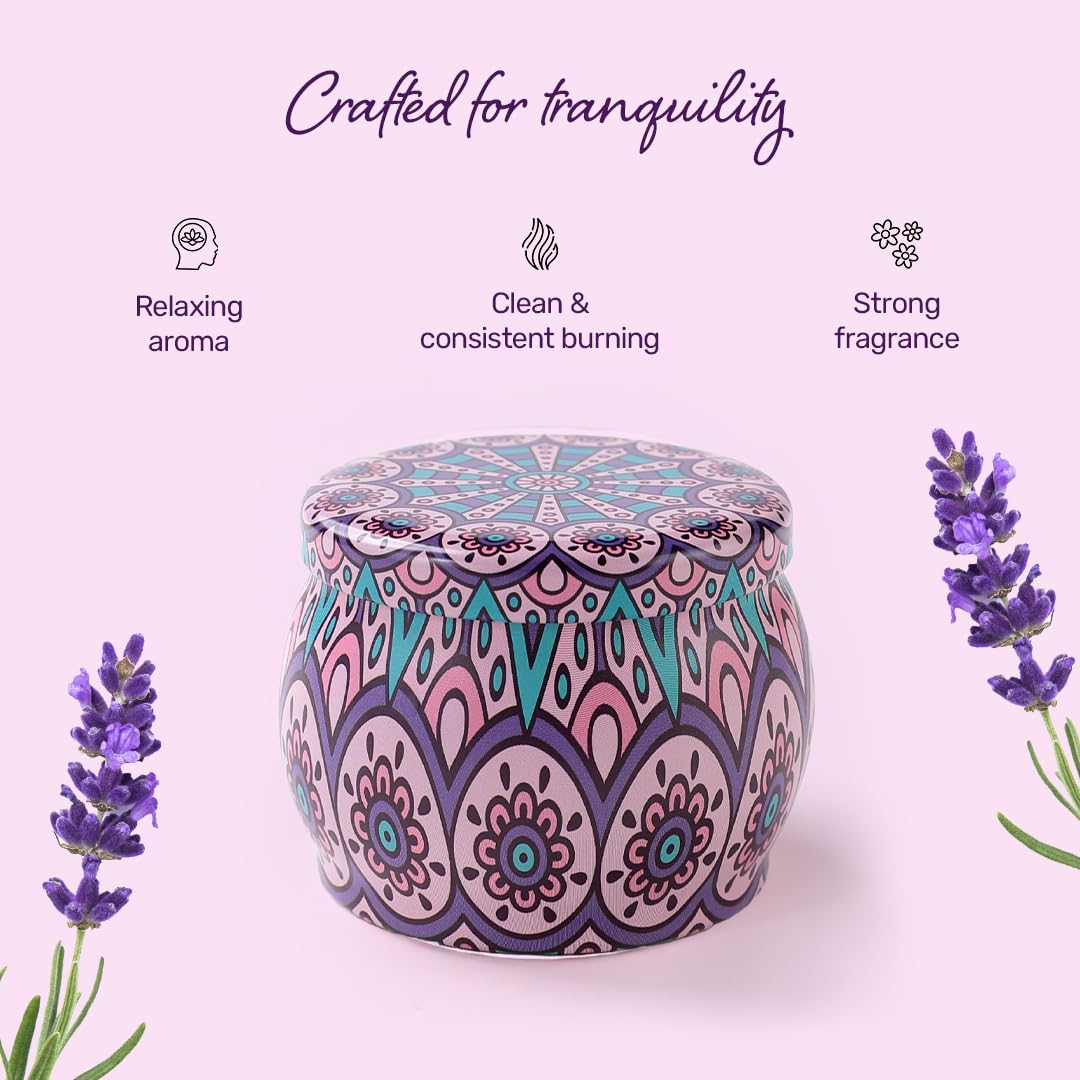 Andme Scented Candles for Home. Diwali Decoration Items for Home Decor, Gift Items, Birthday Gift, Lavender Fragrance(120 GMS)