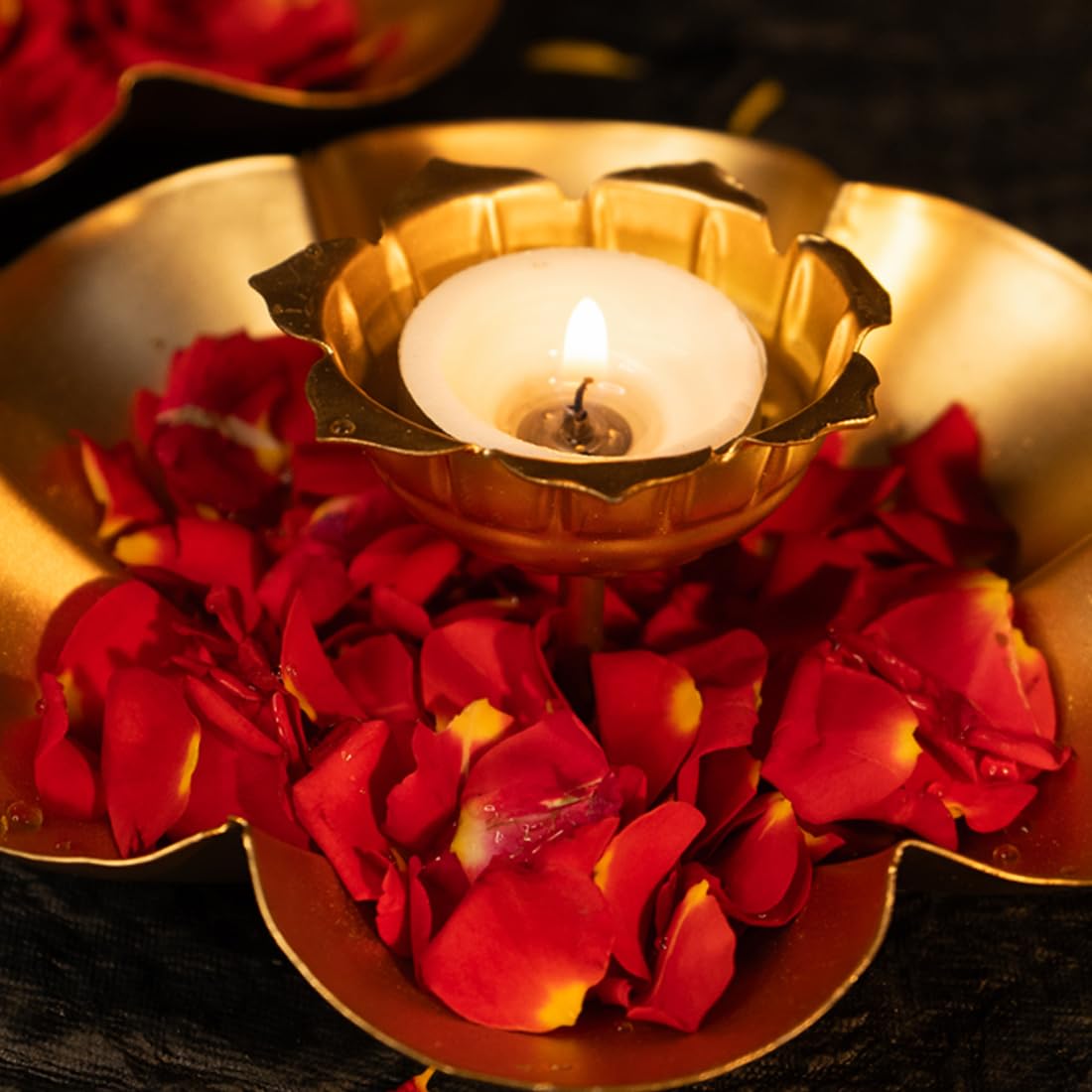 Ekhasa Metal Tealight Candle Holder for Home Décor | Perfect Candle Stand for Diwali Decoration and Table Décor | Indoor & Outdoor, Festival Decorative Candles Gift Items (Single Piece)