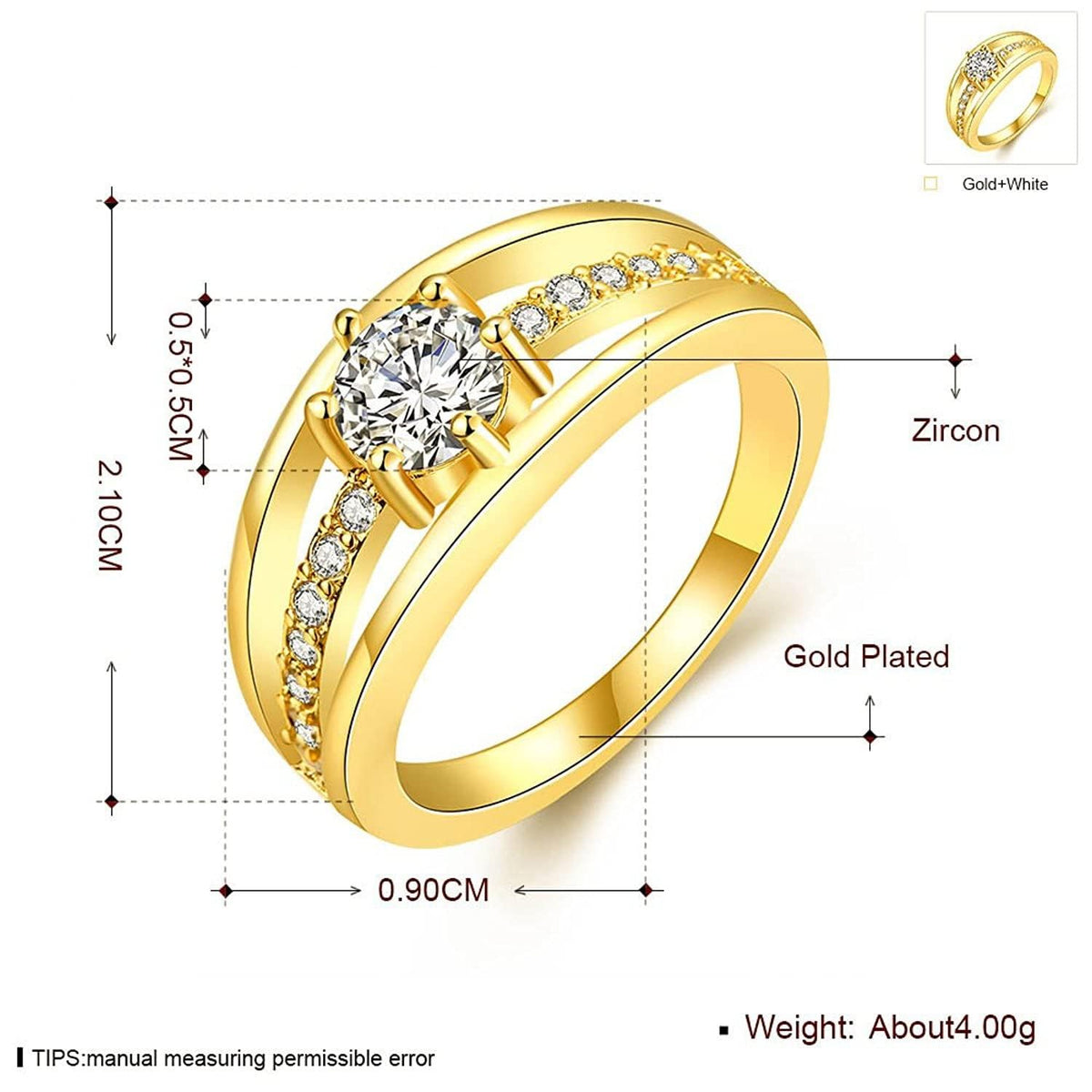 Yellow Chimes crystal studded ring - Birthday gift for her