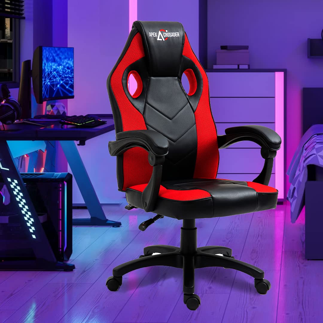 Ergonomic Gaming/Computer/Office Chair with Adjustable Lumbar & Height | Modern Style | Red