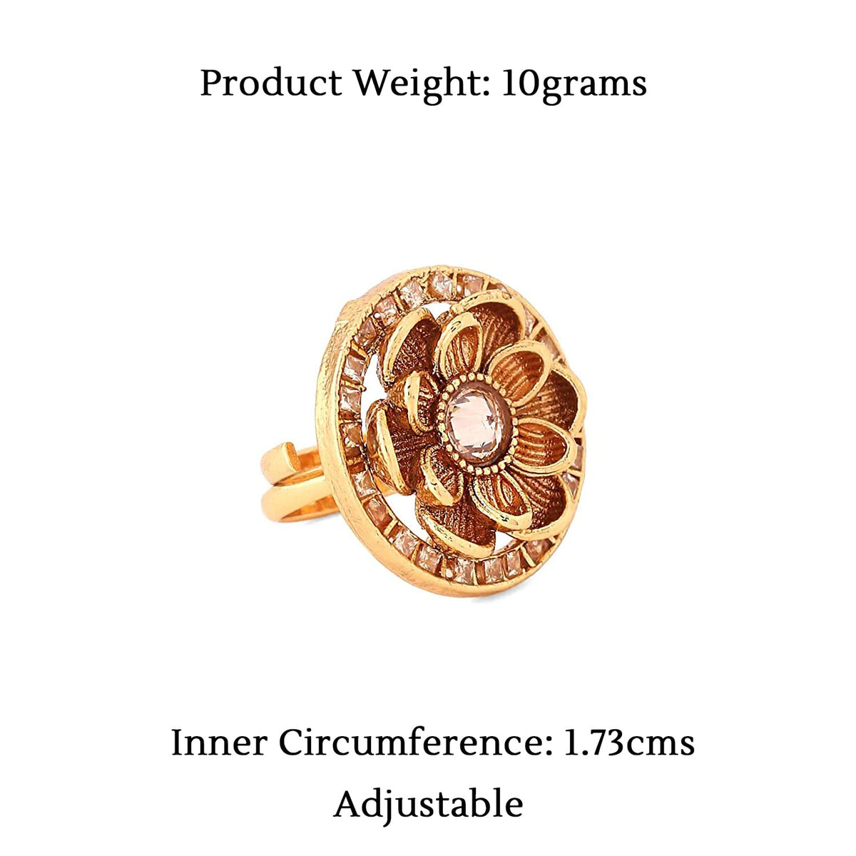 Yellow Chimes adjustable floral ring - elegant gift for her