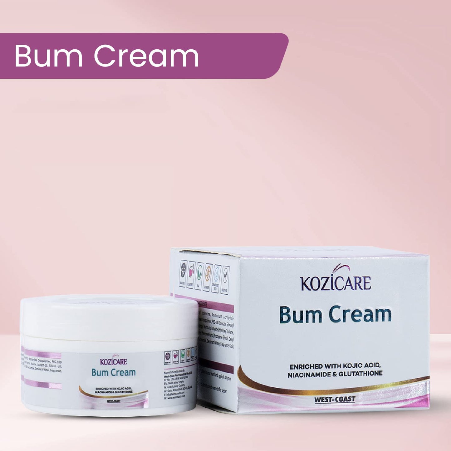 Kozicare Bum Cream - Moisturizing cream for soft skin