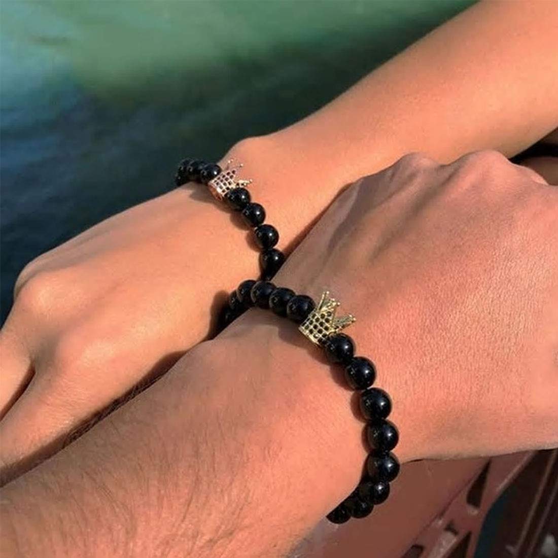 Yellow Chimes Couple Bracelet Set - Elegant Design