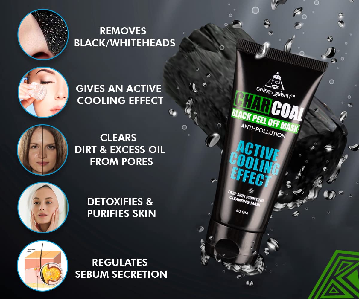 UrbanGabru charcoal peel off mask - refreshing skincare treatment