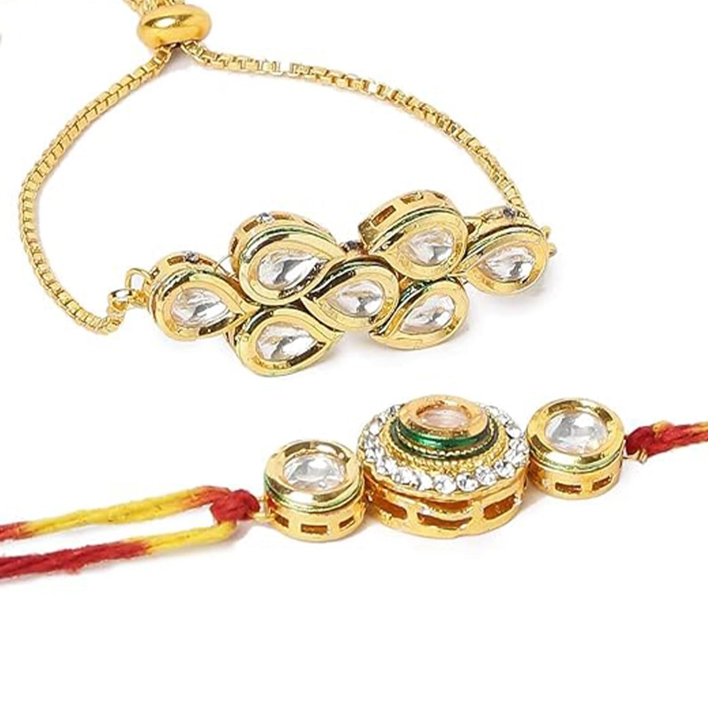 Ekhasa Rakhi Gift Set for Brother | Bhaiya Bhabhi Raakhi with Krishna Hands Idol Combo | Designer Lumba Rakhis | Raki for Kids Bracelet for Men, Women | Rakshabandhan Rakhee Combo Kit with Roli Chawal