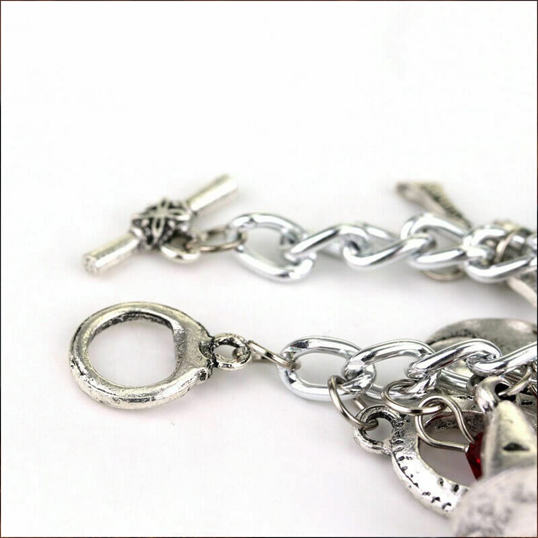 Women Bracelet - Silver Charm with Unique Harry Potter Designs | Toggle Clasp | 52 cm | Oxidized Silver
