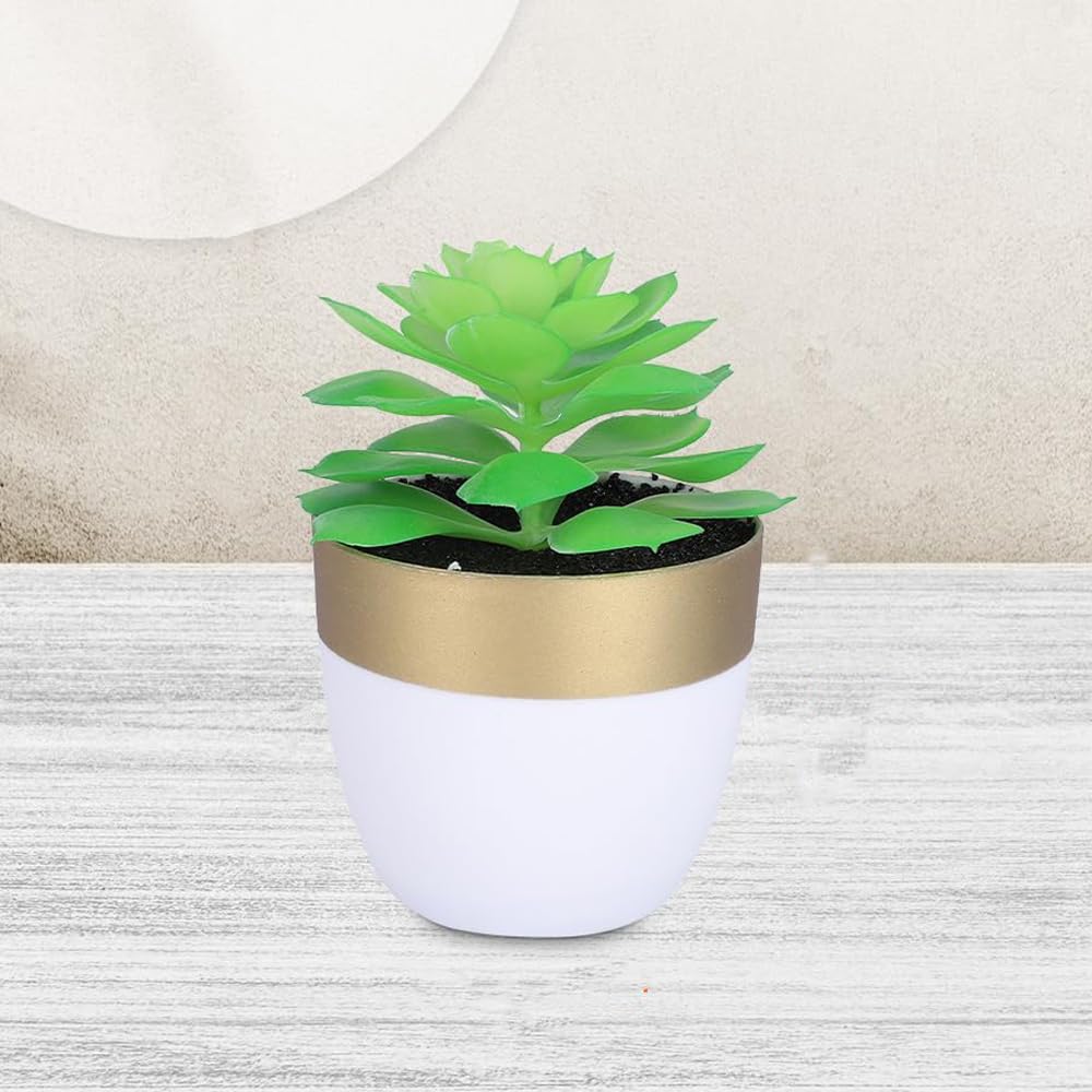 Urbane Home Artificial Plants For Home Décor|Natural Looking Indoor Fake Plants With Pot|Artificial Flowers For Decoration (Green)