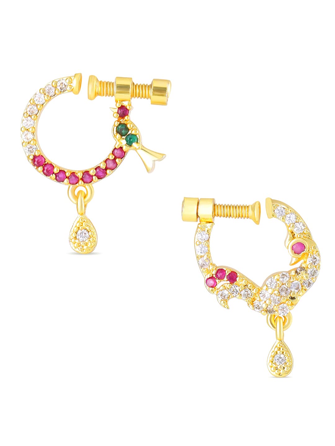 Yellow Chimes Nose Pins - Ethnic Look for Traditional Wear